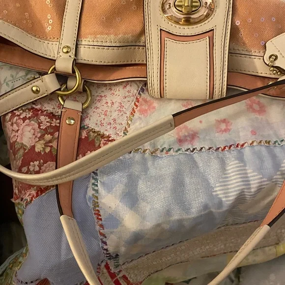 Coach Elegant Shell-Embroidered Tote Bag - Picture 10 of 11